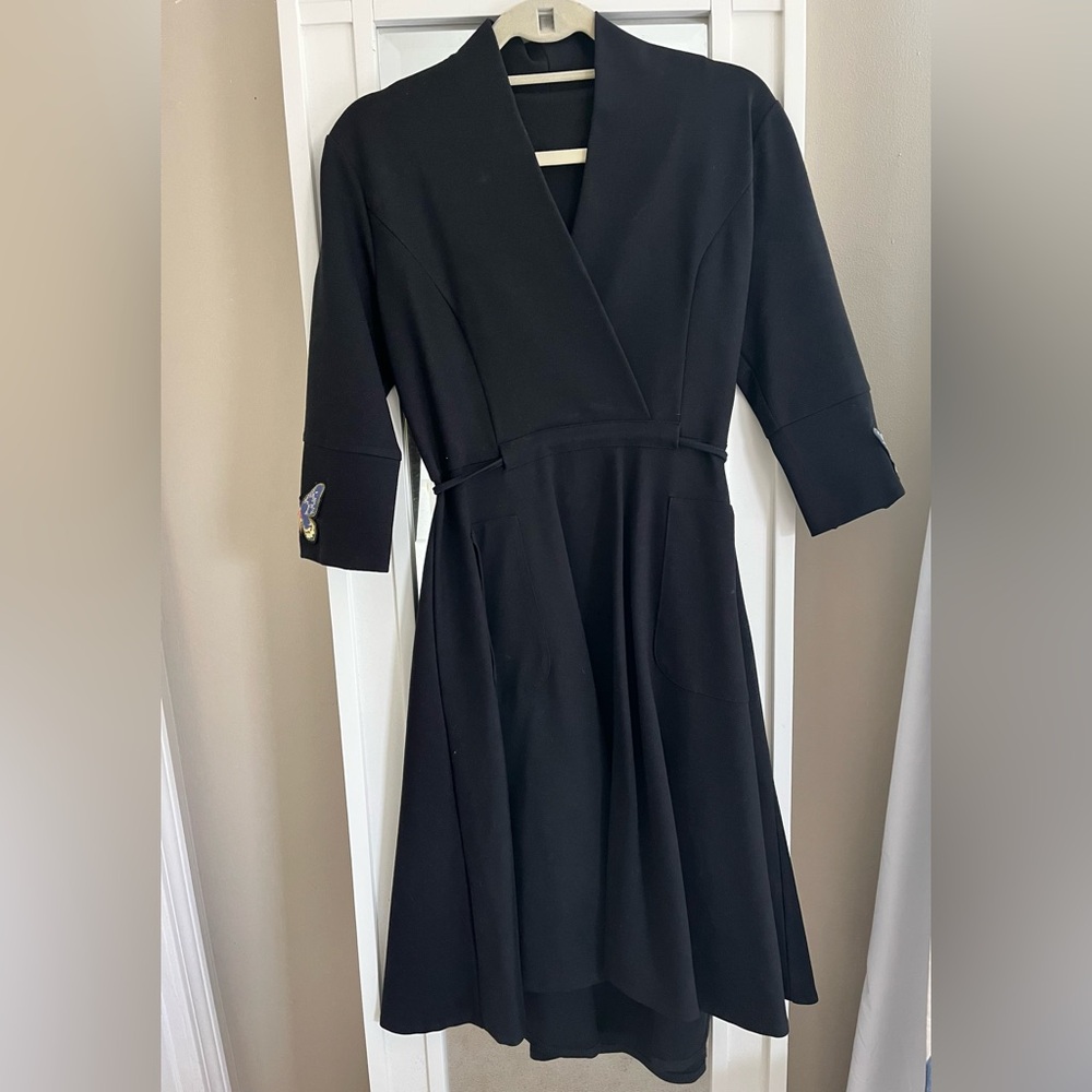 Black fit and flare dress